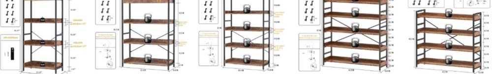 Industrial Bookshelf (4-Tier / 5-Tier)
