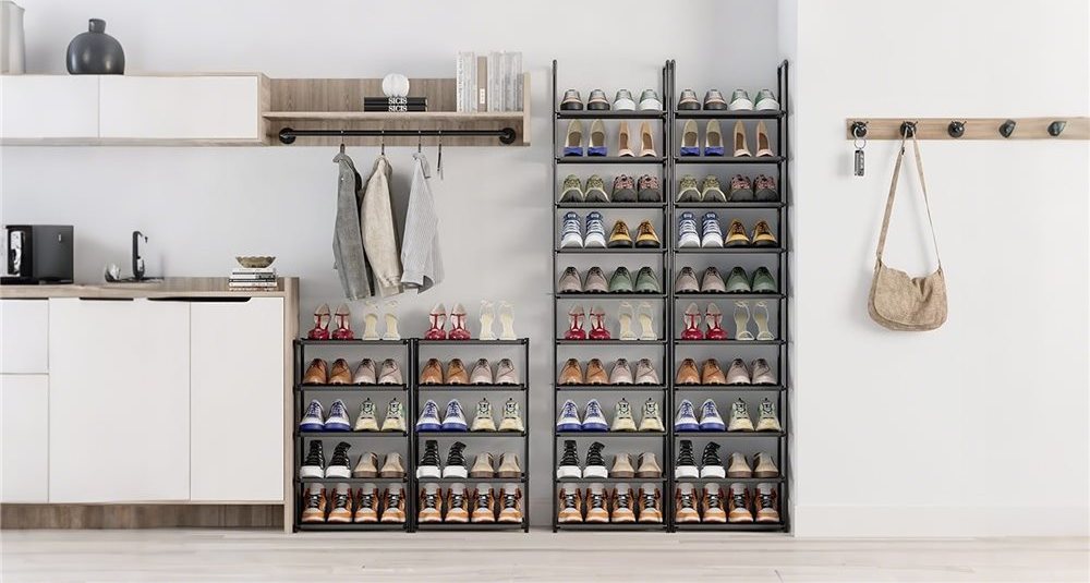 10-Tier Narrow Shoe Rack (Separable into Two 5-Tier Racks)