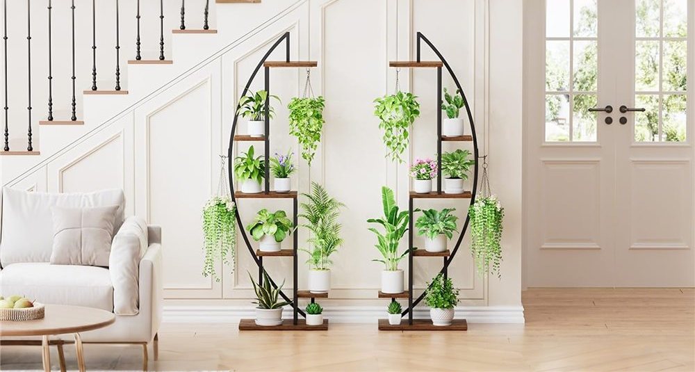 LED Plant Stand with Full-Spectrum Grow Light (Half-Moon)