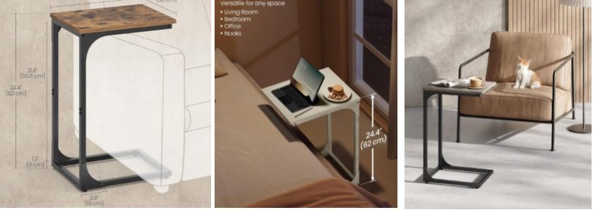 C-Shaped Side Table (Sofa End Table)