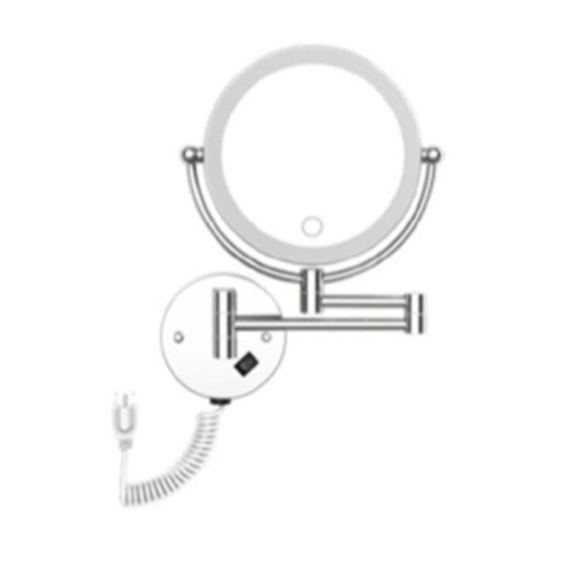 LED Wall-Mounted Extendable Makeup Mirror (8-inch, Plug-in)