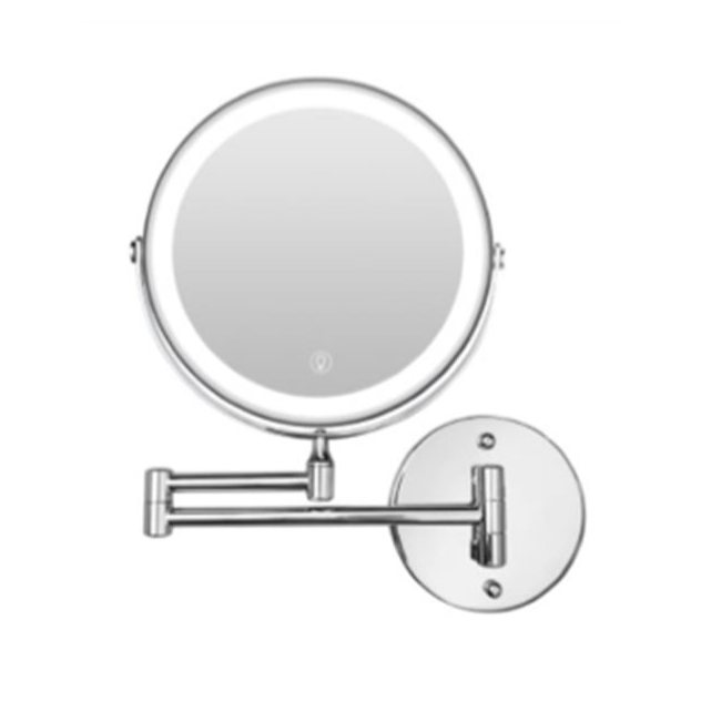 LED Wall-Mounted Extendable Makeup Mirror (9-inch, Type-C Rechargeable)
