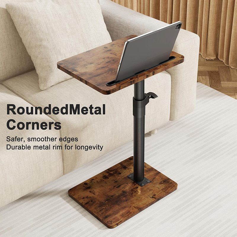 Sofa Armrest Tray Table – 360° Swivel, Height Adjustable