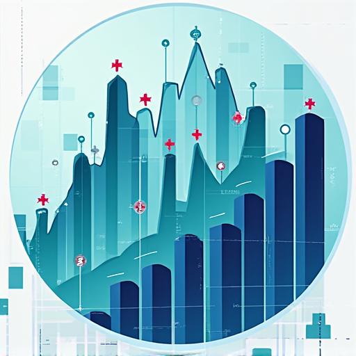 Graphique de données abstrait symbolisant l'analyse de tendances.