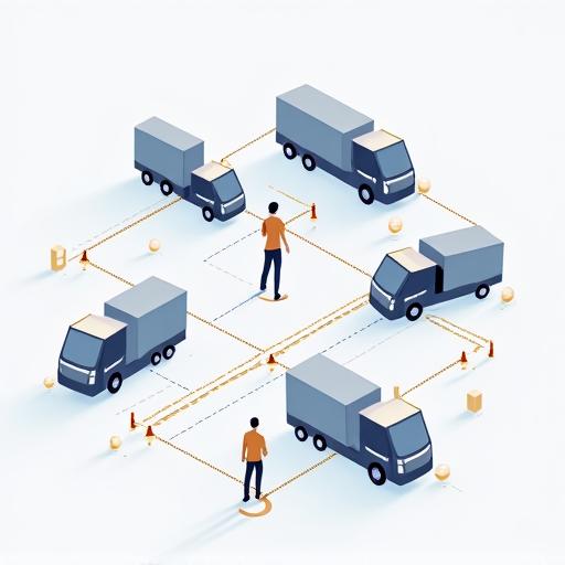 Représentation d'une chaîne logistique connectée et fluide.