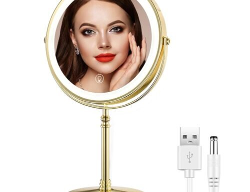 Gold Makeup Mirror with Lights